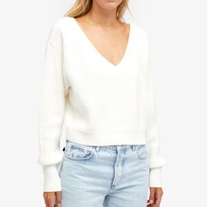 Good American white V-Neck Sweater